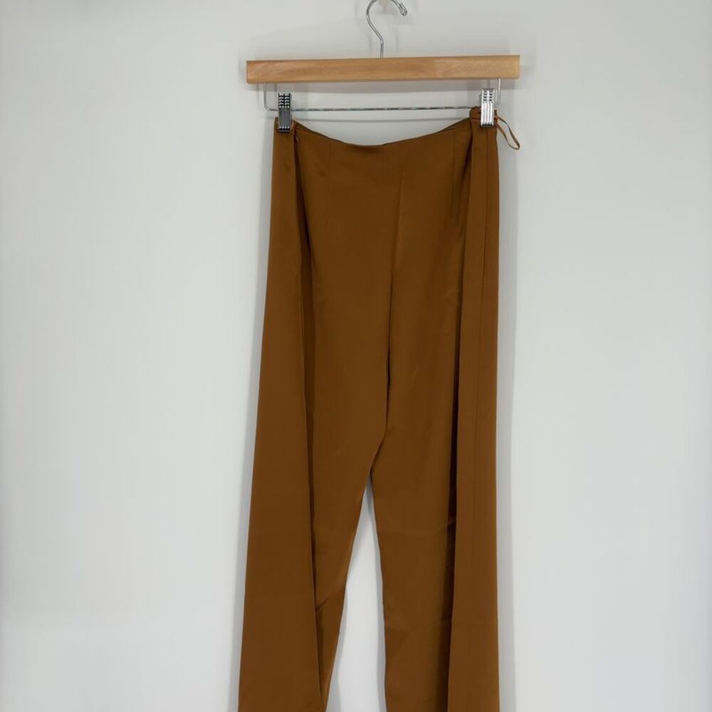 Galvan 'London" Satin Wide-Leg Pants in Toffee — Sister Moon